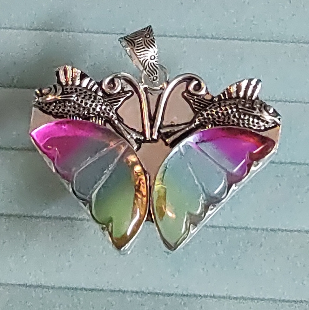 Bi-Color Tourmaline Gemstone 925 Sterling Silver Jewelry Pendant 2.05" - Picture 2 of 6